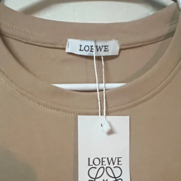 Loewe Beige Heart Motif Short Sleeve Crew Neck Tee - Picture 3 of 4